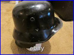 WW2 German named Aluminum police/ fire helmet with skirt