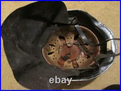 WW2 German named Aluminum police/ fire helmet with skirt