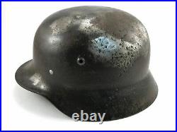 WW2 German original combat helmet M35. Size 64. Restored. Strong heavy helmet