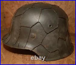 WW2 German original combat helmet M42. ET64