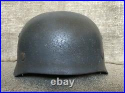 WW2 German paratrooper helmet M37 made of original M35, hand aged, paint work