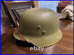 WW2 German style Hungarian M38 Helmet DR66 Restored WW2 German style Hungarian M38 Helmet DR66 Restored