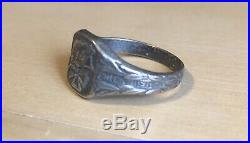 WW2 Iron Cross German Helmet Silver Ring