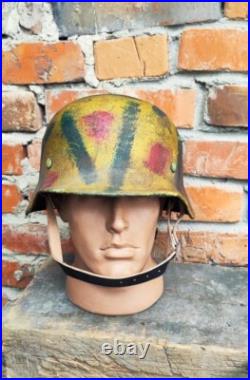 WW2 M40 German Helmet WWII M40 Combat helmet size 66. Free Shipping