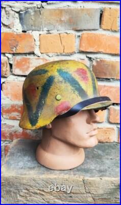 WW2 M40 German Helmet WWII M40 Combat helmet size 66. Free Shipping