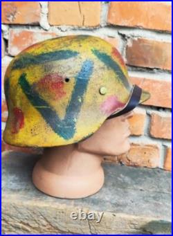 WW2 M40 German Helmet WWII M40 Combat helmet size 66. Free Shipping