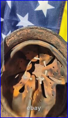 WW2 M40 German Helmet WWII Original size 62 battlefields Free Shipping