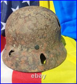 WW2 M40 German Helmet WWII Original size 62 battlefields Free Shipping