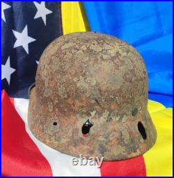 WW2 M40 German Helmet WWII Original size 62 battlefields Free Shipping