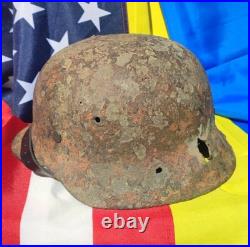WW2 M40 German Helmet WWII Original size 62 battlefields Free Shipping