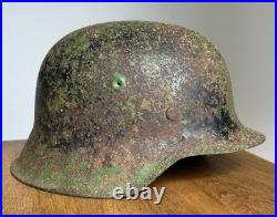 WW2 M40 Green Camo German Helmet