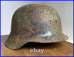 WW2 M40 Green Camo German Helmet