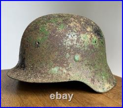 WW2 M40 Green Camo German Helmet