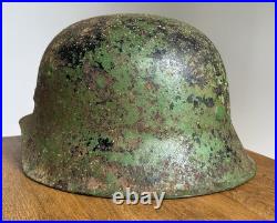 WW2 M40 Green Camo German Helmet