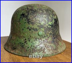 WW2 M40 Green Camo German Helmet