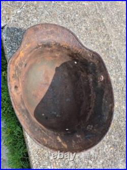 WW2 Normandy used by German Army Coastal Defnce WW1 Helmet with camouflage, stam