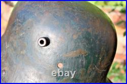 WW2 Normandy used by German Army Coastal Defnce WW1 Helmet with camouflage, stam