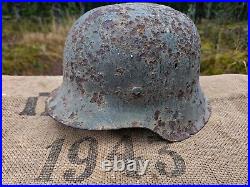 WW2 ORIGINAL GERMAN GERMAN M42 HELMET UNTOUCHED BATTLEFIELD RELIC from KURLAND