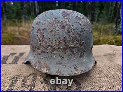 WW2 ORIGINAL GERMAN GERMAN M42 HELMET UNTOUCHED BATTLEFIELD RELIC from KURLAND