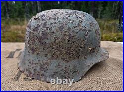 WW2 ORIGINAL GERMAN GERMAN M42 HELMET UNTOUCHED BATTLEFIELD RELIC from KURLAND