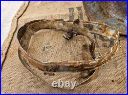 WW2 ORIGINAL GERMAN M35 ET66 WINTER CAMO BATTLEDAMAGED HELMET RELIC from KURLAND WW2 ORIGINAL GERMAN M35 ET66 WINTER CAMO BATTLEDAMAGED HELMET RELIC from KURLAND