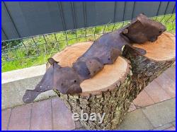 WW2 Original German Helmet Leather From Kurland Battlefield