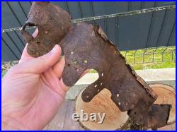 WW2 Original German Helmet Leather From Kurland Battlefield