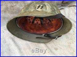 WW2 Original German Helmet M35 Camo Normandy
