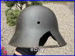 WW2 Original German Helmet M40 ET64 Shrapnel Damaged Battlefield Relic #182 WW2 Original German Helmet M40 ET64 Shrapnel Damaged Battlefield Relic #182