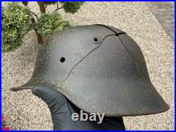 WW2 Original German Helmet M40 ET64 Shrapnel Damaged Battlefield Relic #182 WW2 Original German Helmet M40 ET64 Shrapnel Damaged Battlefield Relic #182