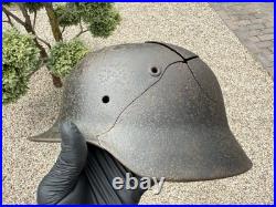 WW2 Original German Helmet M40 ET64 Shrapnel Damaged Battlefield Relic #182 WW2 Original German Helmet M40 ET64 Shrapnel Damaged Battlefield Relic #182