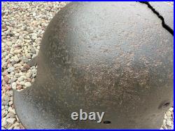 WW2 Original German Helmet M40 ET64 Shrapnel Damaged Battlefield Relic #182 WW2 Original German Helmet M40 ET64 Shrapnel Damaged Battlefield Relic #182