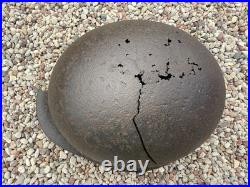 WW2 Original German Helmet M40 ET64 Shrapnel Damaged Battlefield Relic #182 WW2 Original German Helmet M40 ET64 Shrapnel Damaged Battlefield Relic #182