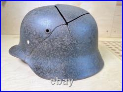 WW2 Original German Helmet M40 ET64 Shrapnel Damaged Battlefield Relic #182 WW2 Original German Helmet M40 ET64 Shrapnel Damaged Battlefield Relic #182