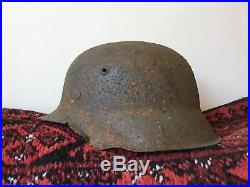 WW2 Original German Helmet M42 // Eastern Front Paint Battle Damaged Wehrmacht
