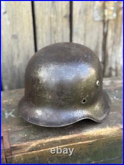 WW2 Original German M42 Helmet, From Battle Of Kurland
