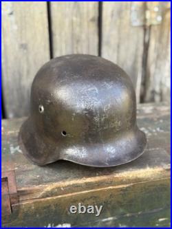 WW2 Original German M42 Helmet, From Battle Of Kurland