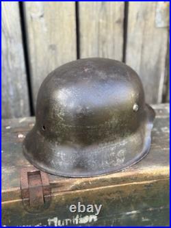WW2 Original German M42 Helmet, From Battle Of Kurland