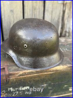WW2 Original German M42 Helmet, From Battle Of Kurland