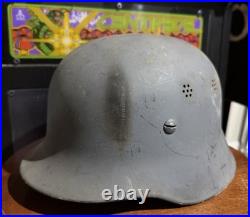 WW2 Original German duckbill M33 Police helmet Rare Military Leather History