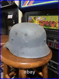 WW2 Original German duckbill M33 Police helmet Rare Military Leather History