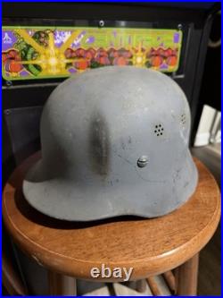 WW2 Original German duckbill M33 Police helmet Rare Military Leather History