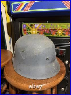WW2 Original German duckbill M33 Police helmet Rare Military Leather History