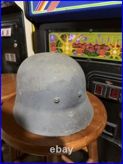 WW2 Original German duckbill M33 Police helmet Rare Military Leather History
