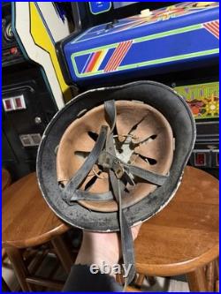 WW2 Original German duckbill M33 Police helmet Rare Military Leather History