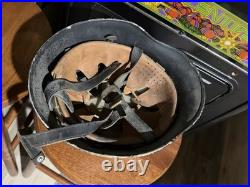 WW2 Original German duckbill M33 Police helmet Rare Military Leather History