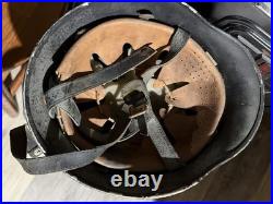 WW2 Original German duckbill M33 Police helmet Rare Military Leather History