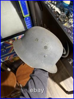 WW2 Original German duckbill M33 Police helmet Rare Military Leather History