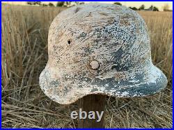 WW2 Original German helmet M42 66 Winter Camo