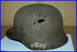 WW2 Original german helmet m35 M 35. Battlefield Relic size 62